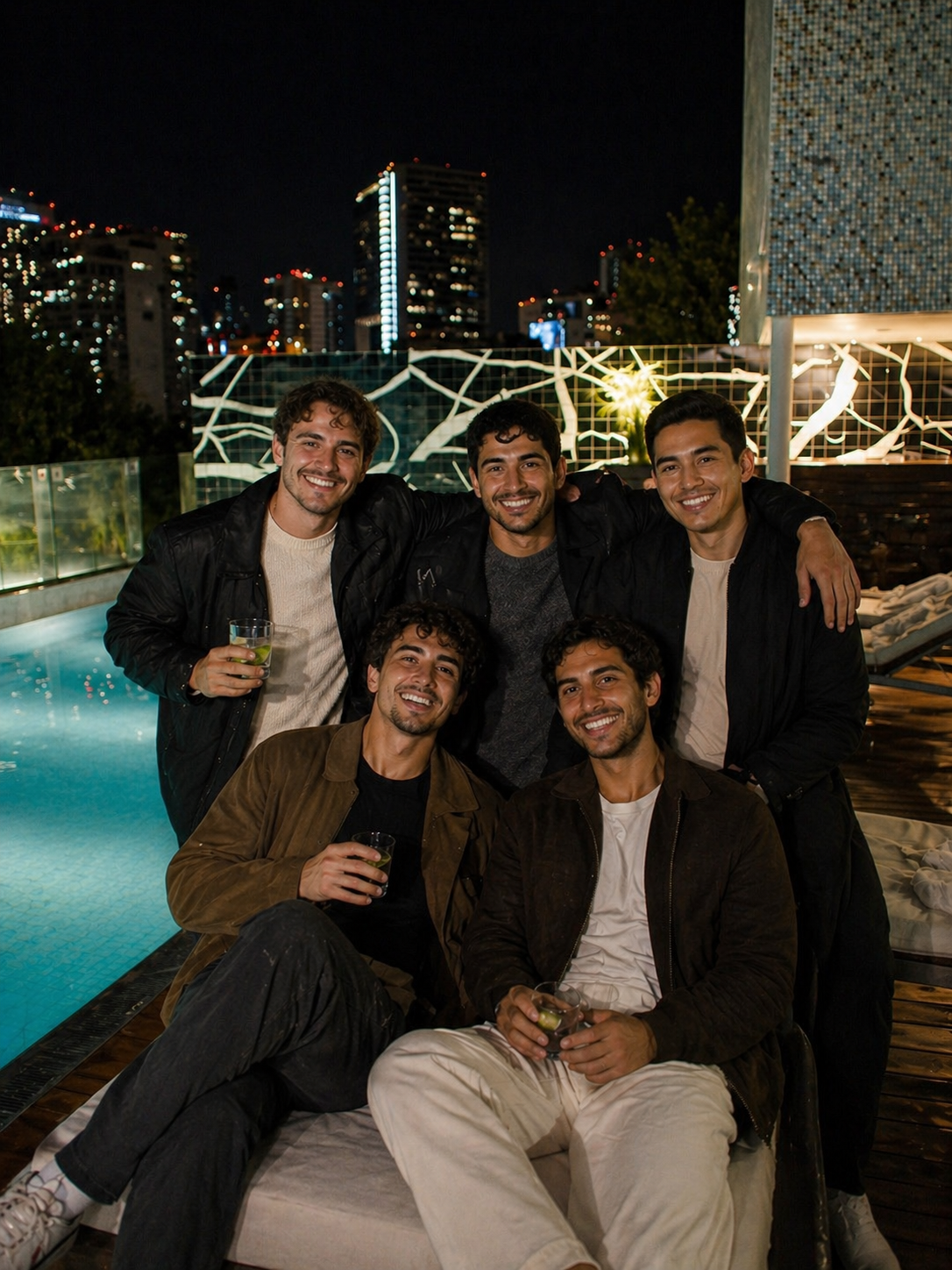 Miembros del club en la terraza, Ciudad de México